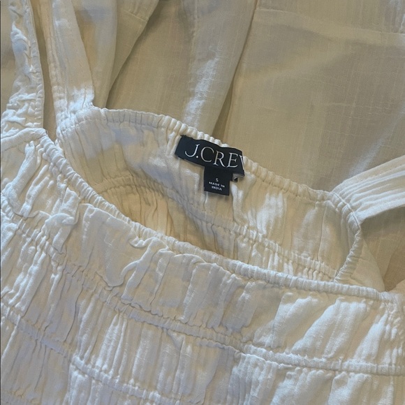 J. Crew Women's Cream Cotton Tiered Midi Sun Dress  Small - Picture 4 of 4